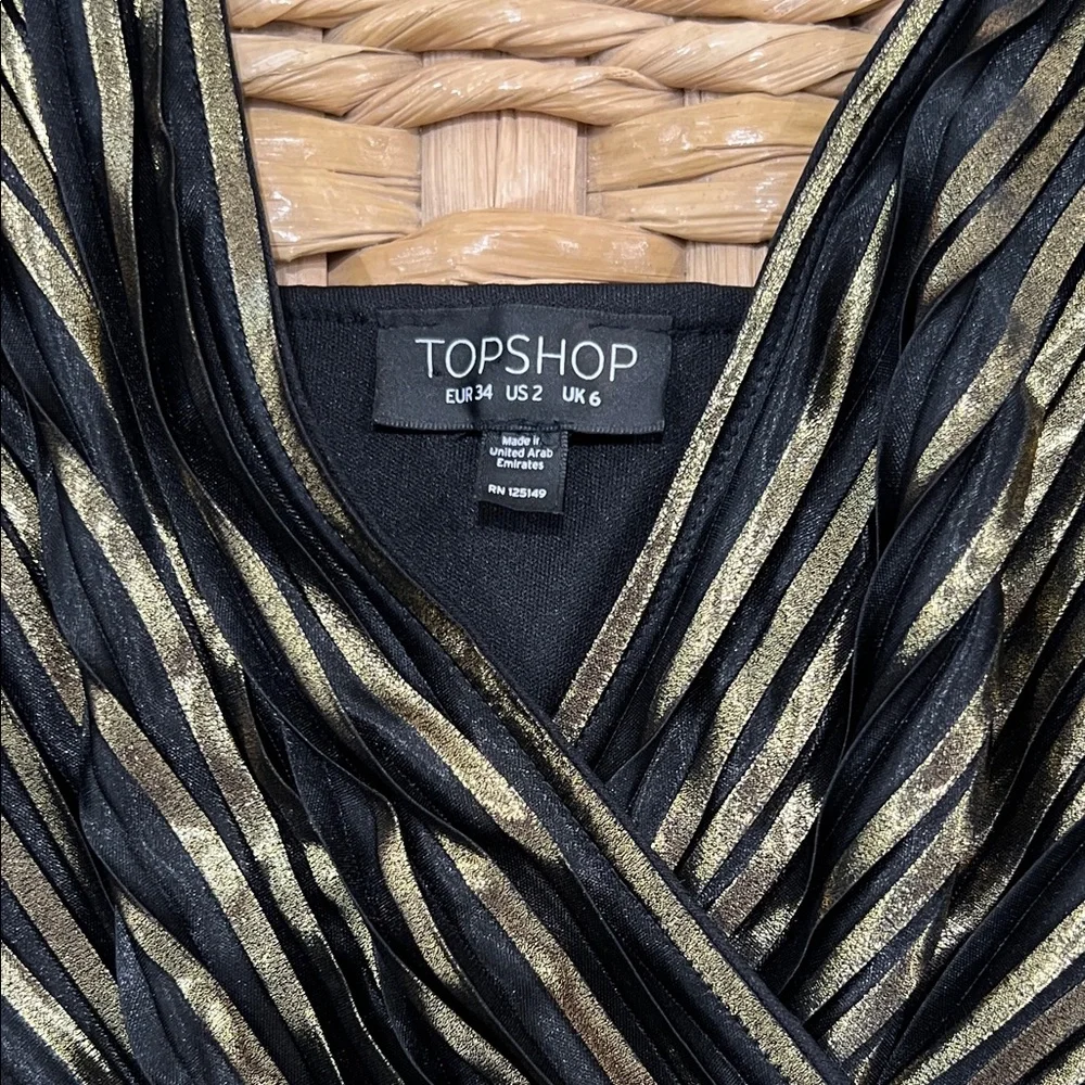 TopShop Black and Gold Stripe Romper, size 2 - Picture 2 of 6